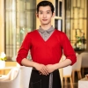 2022  Asian style  tea house work jacket hotel  staff hot pot store  blouse uniform factory wholesale Color color 1