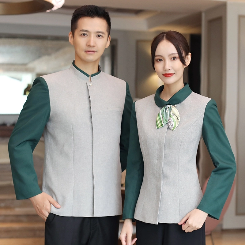 2025  traditional style pachwork  tea house work jacket hotel  staff hot pot store  blouse