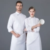 2022  long  sleeve  fashion invisibale buuton double breast baker food store jacket  coat  chef jacket uniform Color White