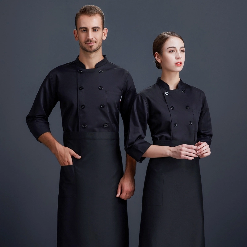 2025  long  sleeve  fashion dual breasted button baker food jacket  coat  chef jacket uniform