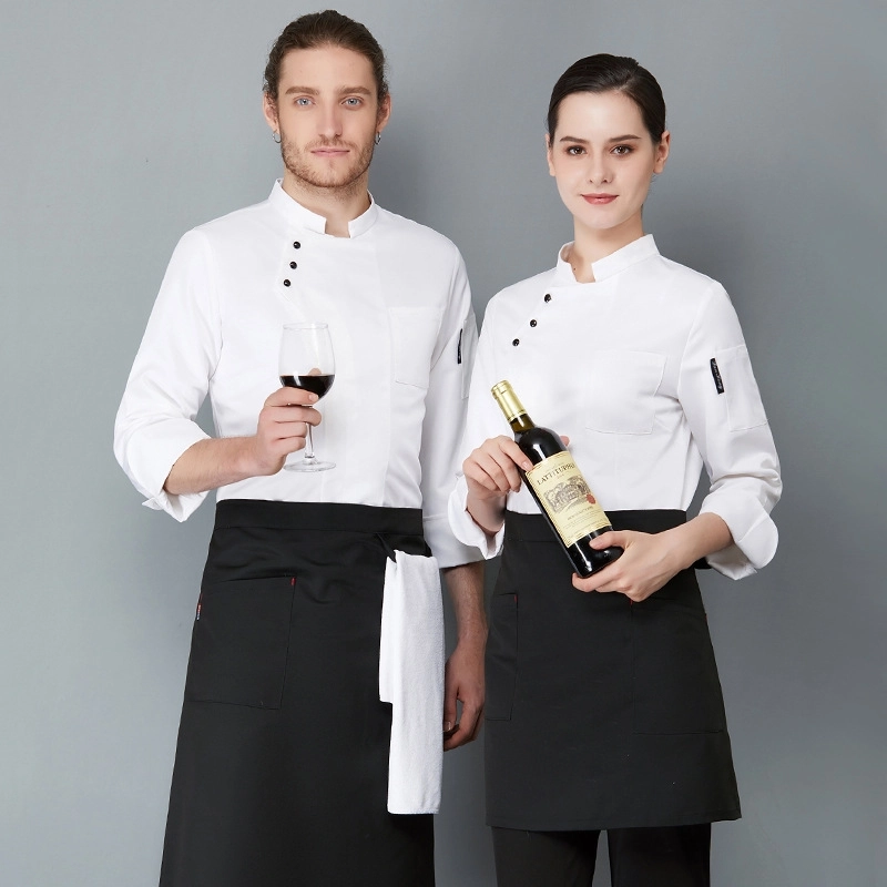 2025   Europe design casual double breasted button bread house baker cook  coat  chef jacket uniform on sales