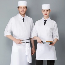 2022    casual loose bread house baker cooker  coat women  chef jacket uniform workwear