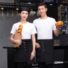 2022 dual split apron short apron  cafe staff apron for  waiter Color color 2