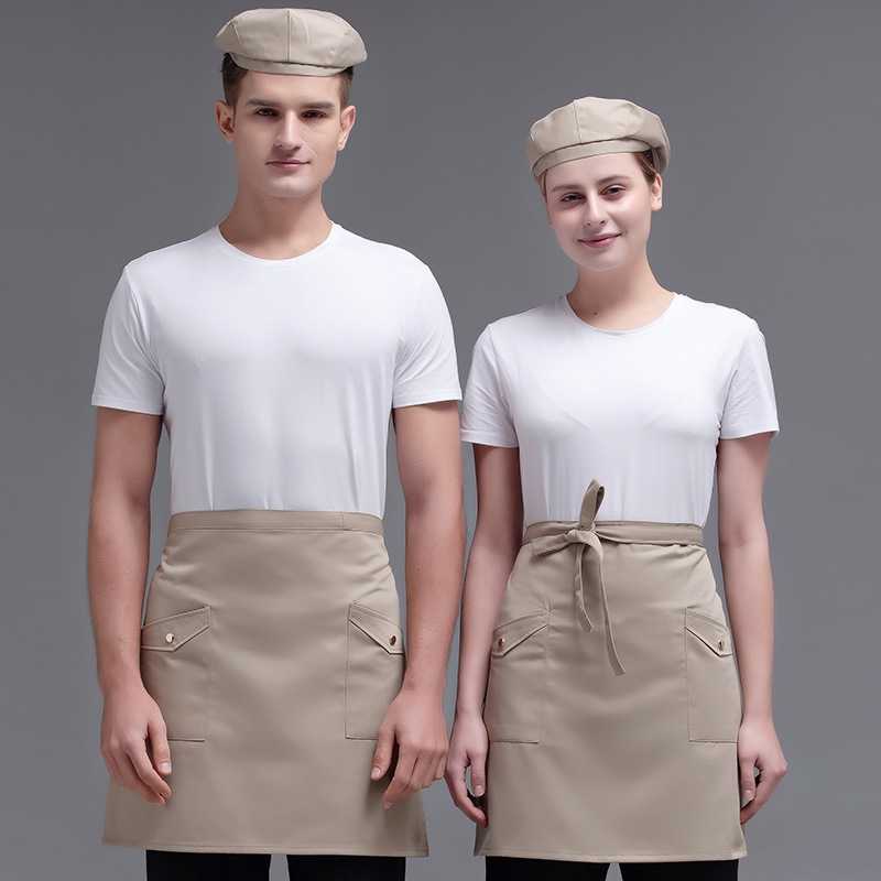 2022  kakhi small short apron  waiter apron wholesale