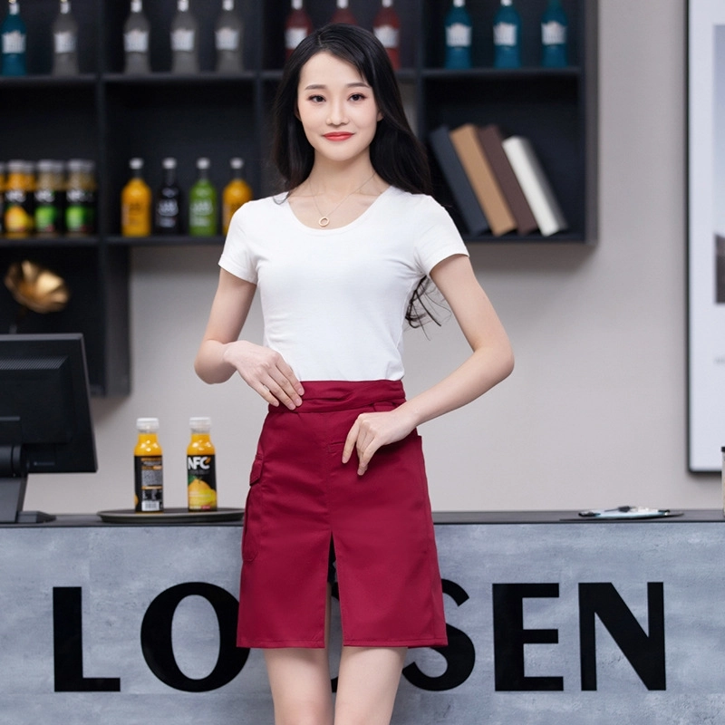 2025 candy split apron short apron with pocket  apron for bar waiter
