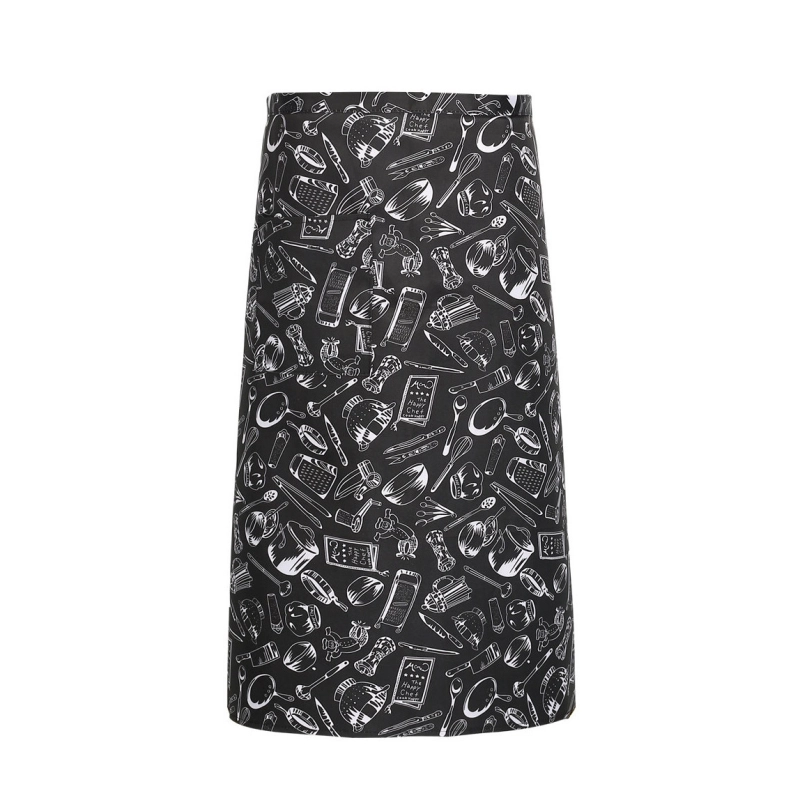 2025 knee length stripes  apron   cafe staff apron for  waiter chef with pocket