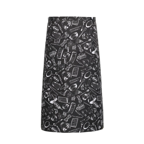 2025 knee length stripes apron cafe staff apron for waiter chef with pocket