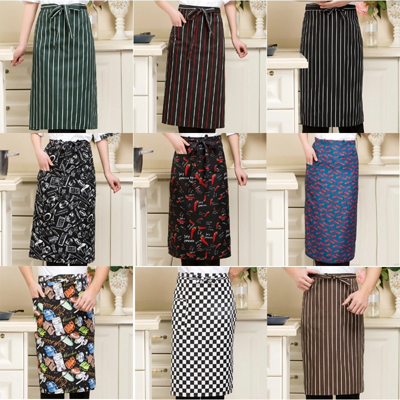 2025 knee length printing cafe staff apron for waiter chef apron wholesale