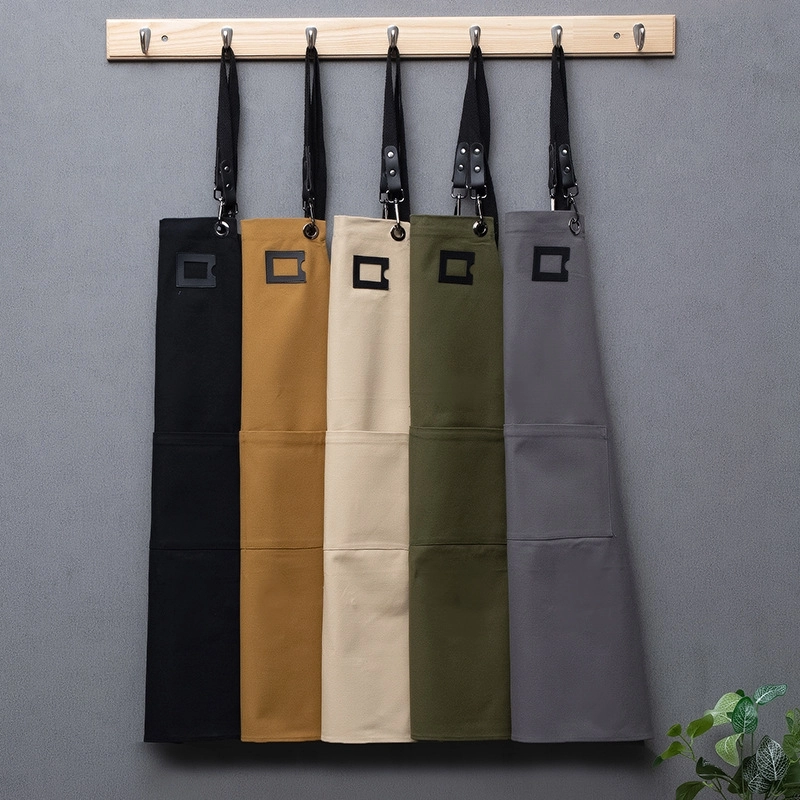 2025   Europe new desgin dessert store staff apron pub waiter apron cafe halter apron long apron