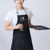 2022 denim stripes  dessert store staff apron cheap stripes waiter apron fresh store halter apron