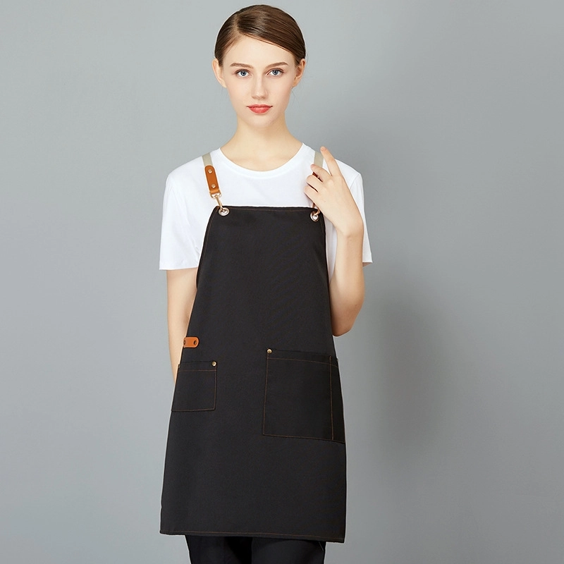 2025 blue denim super market staff apron waiter apron fresh store halter apron both for women and men