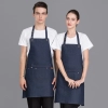 2022 deep blue denim super market staff   fresh store halter apron  long apron