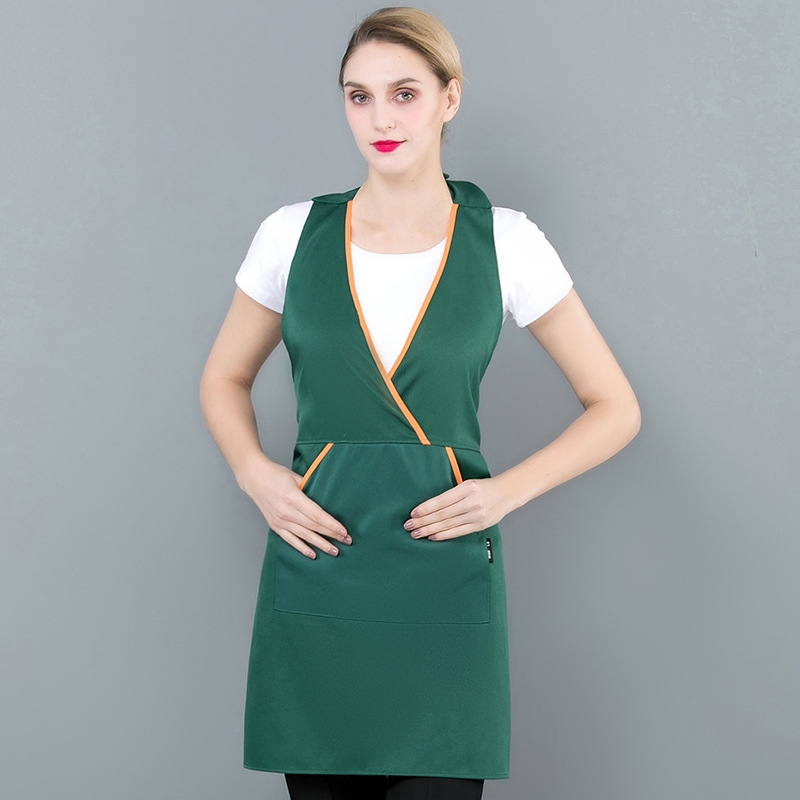 2022 cheap apron super market staff   fresh store cross halter apron