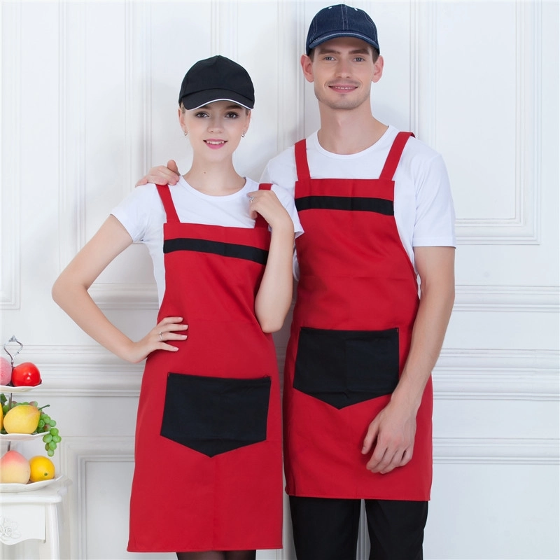 2025 hot sale apron super market staff  fresh vegetable store patchwork halter apron work apron