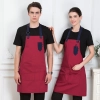 2022 English style dual pocket long halter apron super market vegetable store  pub apron Color color 4