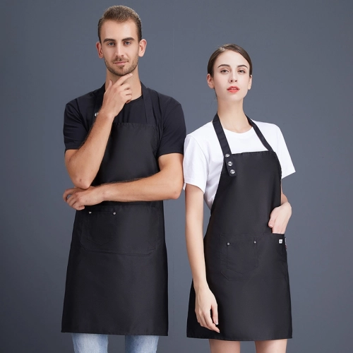 2025 water proof pocket long  halter apron super market vegetable store milk tea store  pub apron