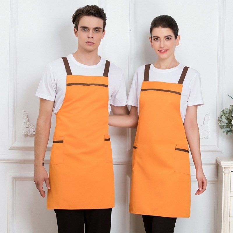 2022 America design halter apron vegetable store milk tea apron friut shop apron discount