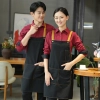 2022 fashion upgraded black denim young  halter apron kitchen water proof apron uniform
