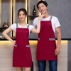 2022 fashion upgraded black denim young  halter apron cafe water proof apron uniform Color color 2