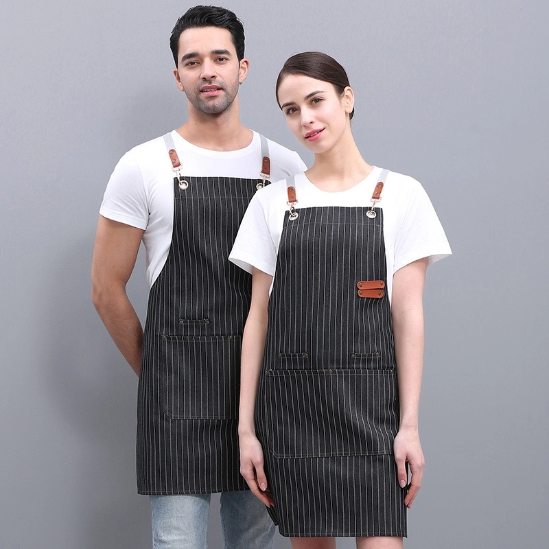 2025 Europe upgraded  stripes printin fruit store apron household halter apron cafe waiter Nail Art apron