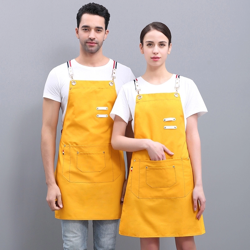 2025 Europe America  fruit store apron yellow halter apron cafe pub waiter  apron wholesale