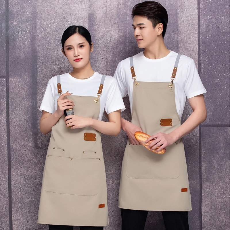 2025 Asian  fruit store apron  halter apron cafe pub waiter  apron canvas fabric