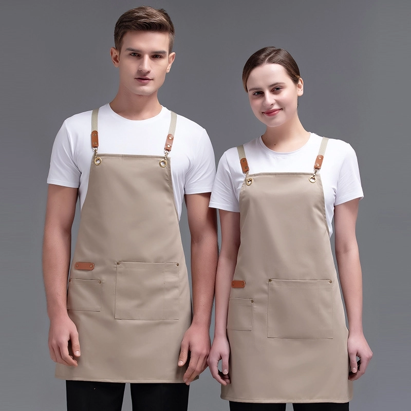 2025 Asian  fruit store apron mid-length  halter apron cafe pub waiter  apron canvas fabric