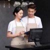 2022 Asian  fruit store work apron mid-length  halter apron cafe pub waiter  apron denim fabric Color color 2