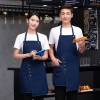 2022 Asian  fruit store work apron mid-length  halter apron cafe pub waiter  apron denim fabric Color color 4