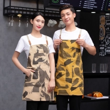 2022 camouflage printing work apron chef halter apron cafe pub waiter  apron