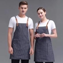 2022 high quality restaurant staff work apron chef halter apron wide stripes apron