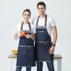2022 cheap black/blue denim  halter apron  fruit store apron long apron household apron