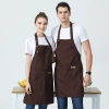 2022 fashion canvas halter apron  buy  apron for waiter chef apron caffee shop household apron Color color 1