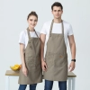 2022 fashion canvas halter apron  buy  apron for waiter chef apron caffee shop household apron Color color 2