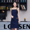 2022 korea style canvas halter apron  buy  apron for waiter chef apron caffee shop apron Color color 1