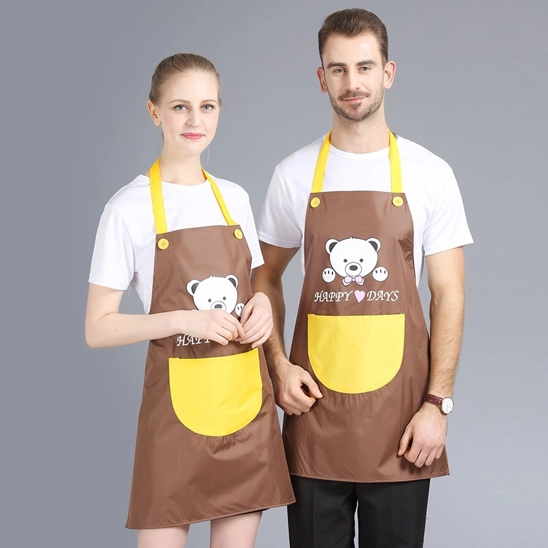 2025 bear printing halter  housekeeping aprons for   chef apron caffee shop  waiter apron