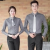 2022 long sleeve cafe pub breathable office work  shirt staff uniform women men shirt