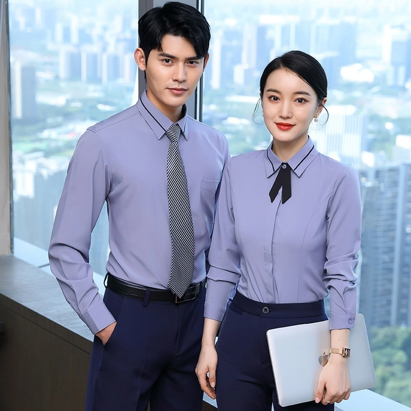 2025 fashion short/long sleeve office business men women shirt uniform factory