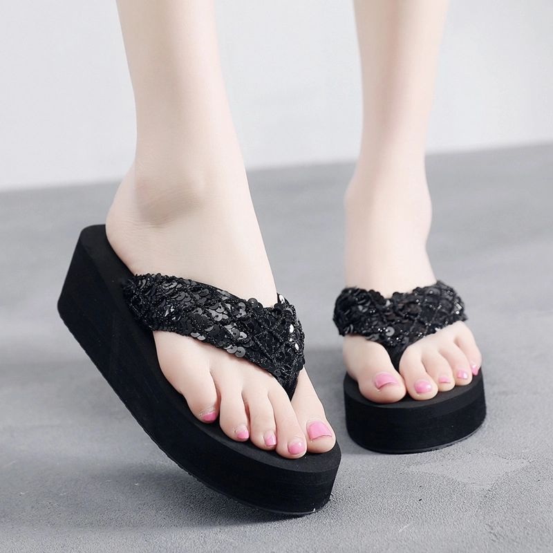 2025 fashion nice sequins  beach slipper summer  women  slipper sandals discount