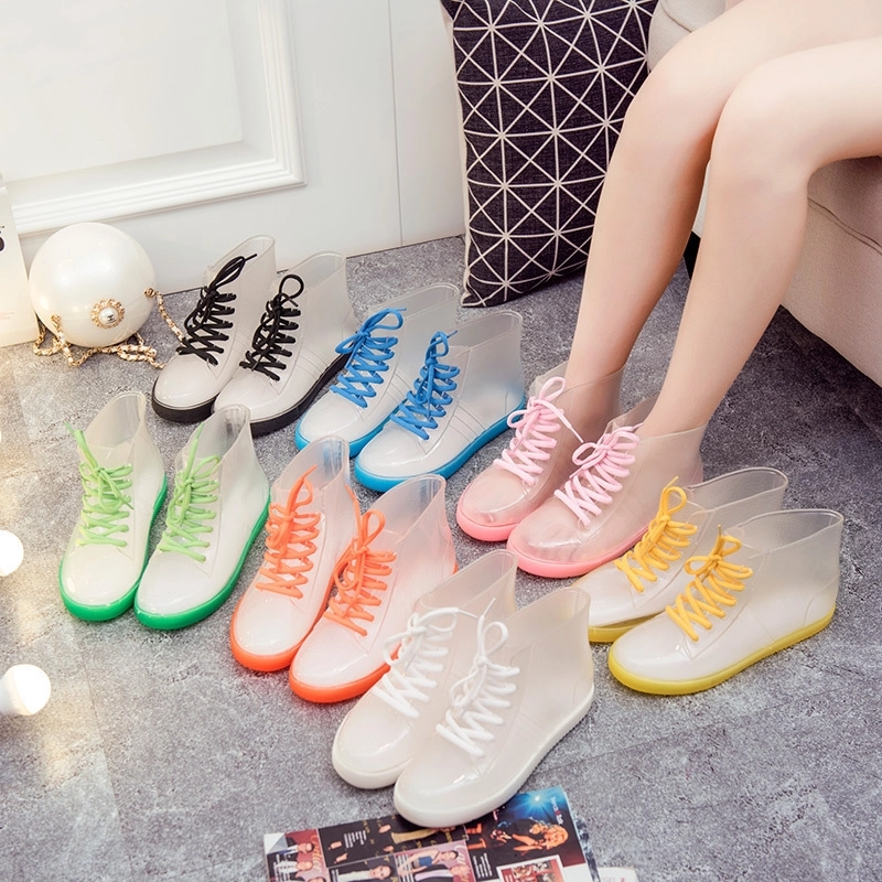 2025 Transparent Sweaty  fashion colorful crystal transparent PVC  women rain boot