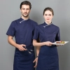 2022   summer  short sleeve  side opening baker  cooking  coat  chef jacket uniform workwear