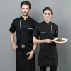 2022 new  long sleeve chef  coat  invisiable button chef jacket uniform workwear for chef Color color 1