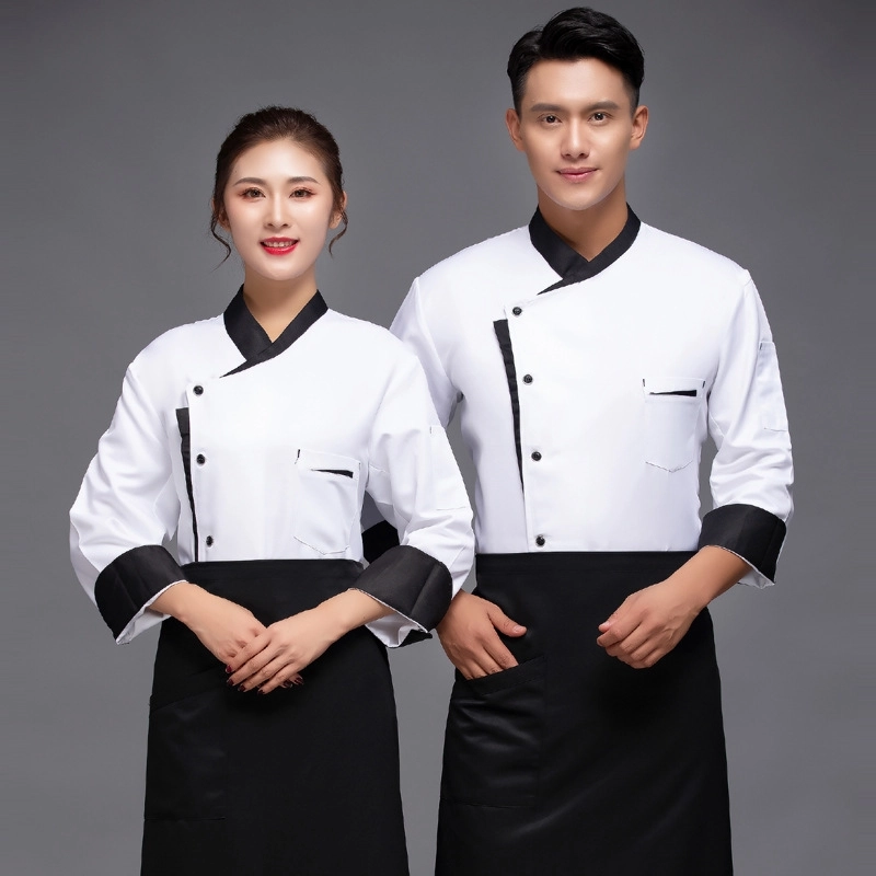 2025 long sleeve chef  coat  contract hem chef jacket uniform workwear for chef