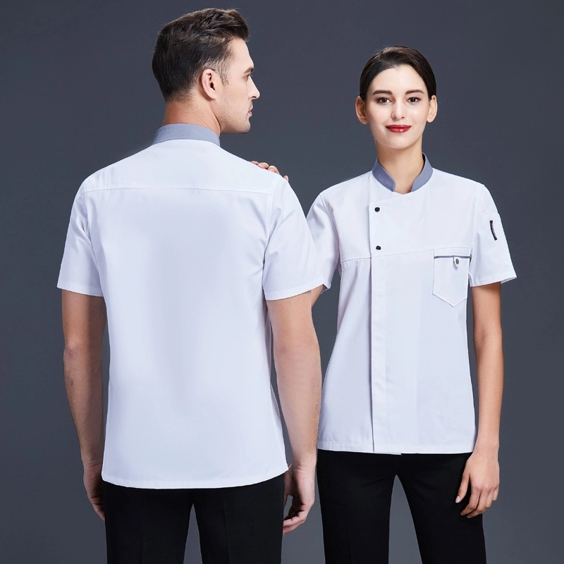 2025 short sleeve summer chef  coat  breathable  chef jacket uniform workwear   cheap chef clothing