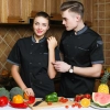 2022 summer chef  coat  breathable  thin fabric chef jacket uniform workwear   cheap chef clothing Color color 1