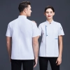 2022 summer design blue hem chef jacket uniform workwear baker  cheap chef clothing