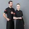 2022 black dual row buttons chef jacket uniform workwear baker  chef blouse jacket Color color 4