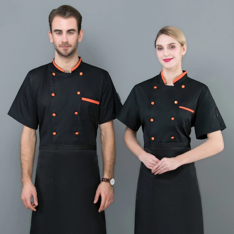 2025 cheap orange button chef jacket uniform workwear baker  chef blouse