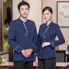 2022  Chinese style sleeve  tea house  waitress waiter  blouse jacket cafe  wait staf uniform Color color 3