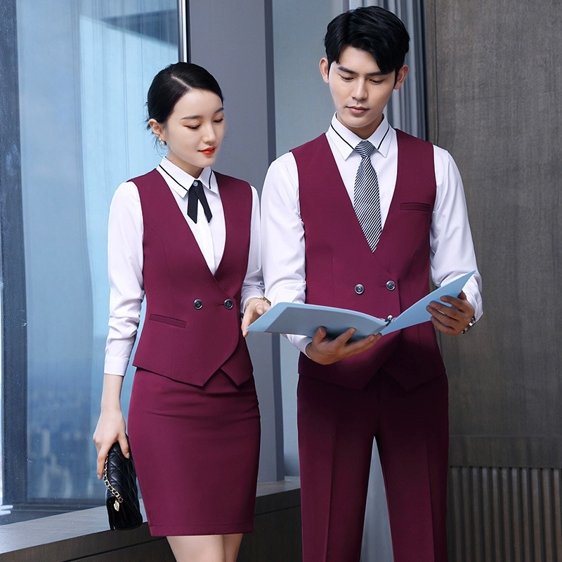 2025 fashion rail way Attendant uniform Suits vest pant shirt  blouse jacket cafe  wait staff uniform